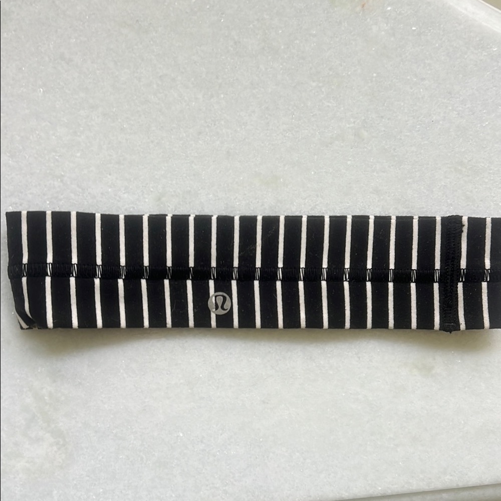 lululemon athletica Black and White Striped Headband
